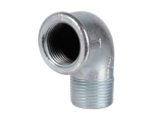 Rp 1 cotovelo 90°, A4-1 x 1-Zn-A EN10242, rosca interna/externa